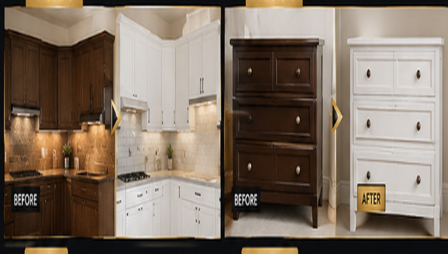 Kitchen cabinets before and after